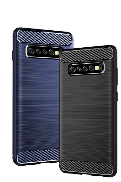 COUVERTURE DE COQUE EN TPU Brossé Slim Armor POUR Samsung Galaxy S10 LITE S10 PLUS A8S C10 C10 PLUS J4 CORE Fiber TCarbonexture 1000pcs / lot CRexpress