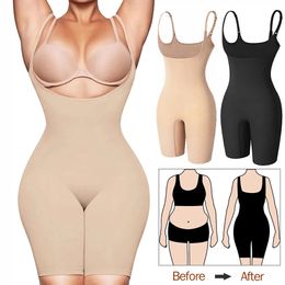 Slim Body Shaper sans couture femmes Body minceur taille formateur Shapewear bout à bout poitrine amélioration complet Slip à bretelles 231225