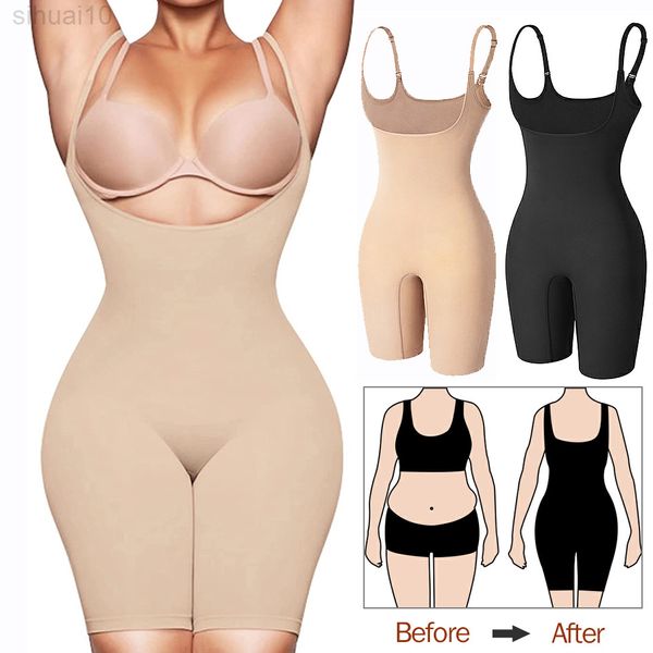 Slim Body Shaper Mujeres sin costuras Body Adelgazante Entrenador de cintura Fajas Levantador de glúteos Mejora del pecho Deslizamiento completo Gladiador Zapato Respaldado L220802