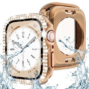 Étui de protection d'écran mince pour pare-chocs pour Apple Watch Ultra 49mm Series 8 7 6 5 4 SE Bling Diamond Full Protect Armor Cover 45mm 44mm