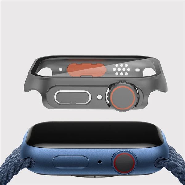 Case protector de pantalla del parachoques delgada para Apple Watch Series 8 7 6 5 4 SE segundos Cambio a Apple Watch Ultra Full Protect Armor Cover 45 mm 44mm 818dd
