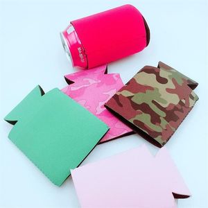 Aisladores de cerveza de lata delgada Enfriador de bebidas de neopreno premium Botella de refresco de cola plegable Koozies Cactus Leopard Funda para lata Surtido 288P