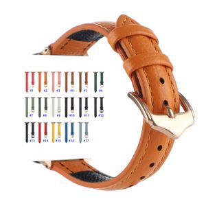 Bracelet en cuir design mince pour Apple Watch série 6 5 4 SE ceinture de luxe bracelets de mode iwatch 44mm 42mm 40mm 38mm bracelets de montre accessoires intelligents