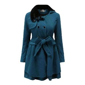 Slim européen américain Eb2023 coupe longue nouveau et Double boutonnage manteau en laine coupe-vent femmes S-5Xl GG