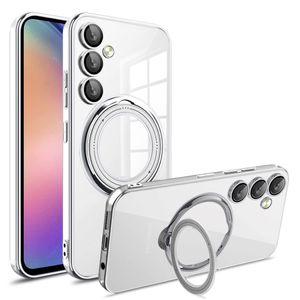 Slim Fit 360° Ring Holder Antichoc Phone clear Case Kickstand Magnetic Car Mount Supported Protective Cover for Samsung Galaxy A14 5G, A54 5G, A34, A24 Cases S20 FE