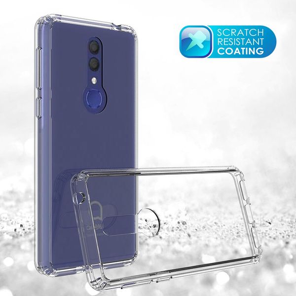 Slim FIT Clear Shield Heavy Duty Anti-Yellow Anti-Scratch Antichoc Case for Alcatel 1X 2019/Tetra/Alcatel3 Revvl2/ALcatel7/1X Evolve