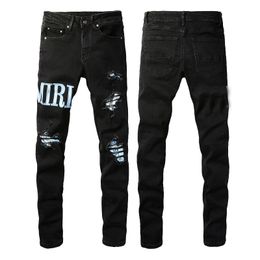 Slim Fit Jeans Broek heren Patch Ripped Mannen Skinny Denim Pant Heren Casual Broek Big Size 28-40 Amerikaanse maat 1315