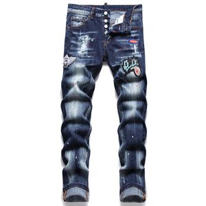 Jean Slim Fit Jean Mendiant Extensible Déchiré Pantalon en Denim pour Homme 5 Poches Jean en Coton Régulier Trou Détruit Pantalon Pantalon Hip Hop Pantalon Décontracté