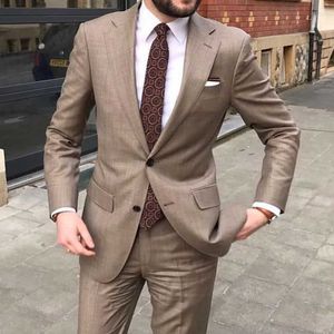 Slim fit heren pakken bruiloft smoking voor groomsmen 2 stuk op maat gemaakt met broek mannelijke mode jas bedrijf COSUTME 2021 x0909