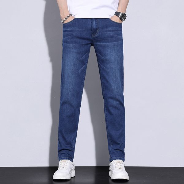 Slim Fit Minceur Marque De Mode Jeans À La Mode Respirant Pas Serré Décontracté Sarouel Lâche Élastique Pantalon Droit