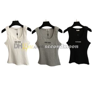 Slim Fit Tanks Top Dames Letters Geborduurd Vest Katoen Sport T-shirt Zomer Ademende Vesten