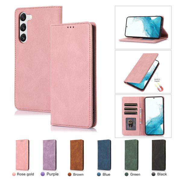 Slim Flip Vogue Phone Case para iPhone 14 13 Pro Max Samsung Galaxy S23 Ultra S22 A32 5G A52 A72 A52S Sony Xperia5 Google Pixel 7 7Pro 6 6Pro 3 Ranuras para tarjetas Cartera de cuero Shell