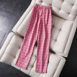 Filles minces Vintage Plaid Straight Pantalons de mode Mode Fête Élégante Taille haute Souche Pantalon Streetwear Femelle Pantalons Femmes Chic 201031