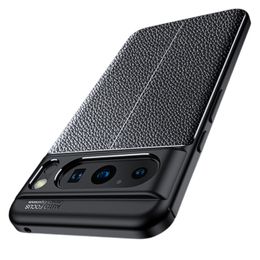 Étuis de téléphone souples en cuir Litchi mince pour Google Pixel 8 Pro, couverture arrière Flexible Funda