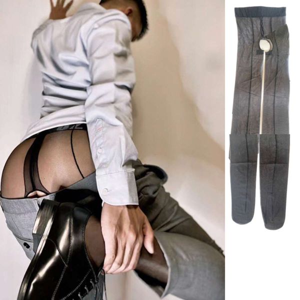 Collants Slim à entrejambe ouvert pour hommes, Legging Transparent, vêtements Sissy, exotiques, Gay, Sexy, garçon ami, bas de corps Ultra fins