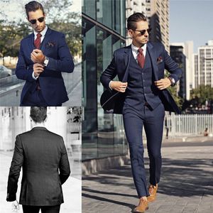 Slim nouveaux hommes ajustement marié Tuxedos Groomsman costumes formels taille personnalisée veste pantalon gilet trois pièces mariage Bestman porter sman