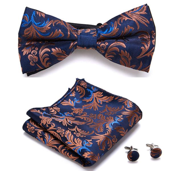 Slim Set Men Tie à noeud papillon et poche carré Bowtie Coldie Cravate Mandkerchief Man Corbatas Hombre Parita Fit Wedding