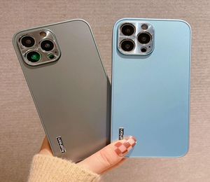 Coque de téléphone en acrylique solide et mince, étui de Protection d'appareil photo en aluminium et métal pour iPhone 14 13 12 11 pro max 7 8 Plus X Xs Xr 1494164