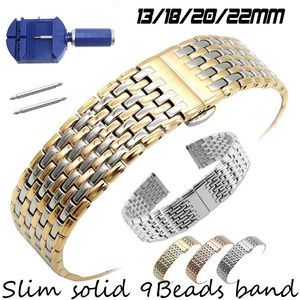 Slanke massief horlogeband 13 mm 18 mm 20 mm 22 mm roestvrijstalen horlogeband vlinder Buckle vervanging horlogeband polsbandarmband JL9Z 240415