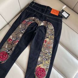 Slanke rechte buis Casual nieuw trendy merk Lucky God Pants Jeans geborduurd Jacquard maat gepersonaliseerde print losse fit 974010