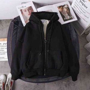 Sudaderas delgadas para hombres Sudadera con cremallera con cremallera Sudadera con capucha Mujer Trébol negro Casual Estilo coreano Sudadera con capucha 211217