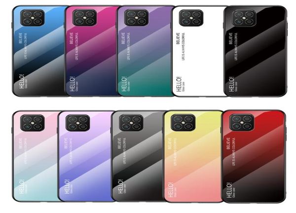 Funda de teléfono delgada y delgada de vidrio templado degradado para Huawei Nova 8 SE 7 Mate 40 Pro Plus Mate 30 P40 Pro P Smart8603147