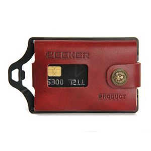 Portefeuille mince nouveau portefeuille de carte de crédit hommes en cuir métal minimaliste EDC voyage portefeuille de poche avant pour billets et cartes par Zeeker2202