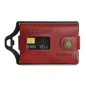 Portefeuille mince nouveau portefeuille de carte de crédit hommes cuir métal minimaliste EDC voyage portefeuille de poche avant pour notes et cartes par Zeeker2727