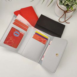 Portefeuille mince pour femmes, porte-cartes multifonction, porte-monnaie, mode Simple, trois plis, sac de rangement de crédit à Clip court