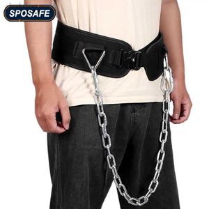 Ceinture minceur 2 en 1 ceinture de trempage de poids avec chaîne lourde gymnase de gym ceintures d'haltérophilie pour pull upssquattrainingFitnessworkout 240409