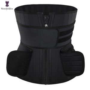 Ceinture Minceur 25 Os En Acier Latex Taille Double Ceintures Fermeture Éclair Et Crochets Fajas Corset Formation Cincher T221205