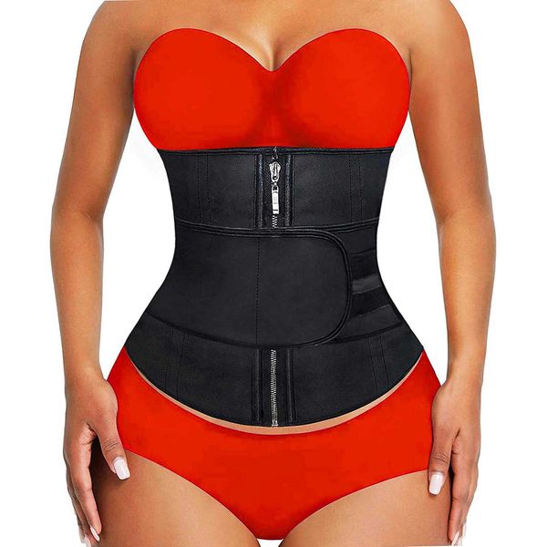 Ceinture minceur latex la taille des femmes sous-corset pour la ceinture à double entraînement à double entraînement Girdle Sport Perdre du poids Haute compression T221205