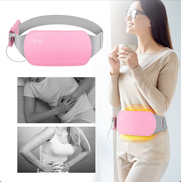 Ceinture amincissante Coussin chauffant menstruel Smart Warm Relief Taille Douleur Crampes Vibrant Abdominal Massager Appareil électrique plus chaud soulagement de l'estomac crampes menstruelles