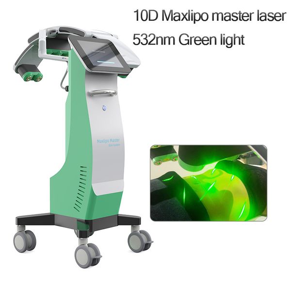 Adelgazamiento láser frío dispositivo de terapia de alivio del dolor lipo con bajo nivel liposlim 10D láser pérdida de grasa haz de energía 532nm tratamiento de luz verde
