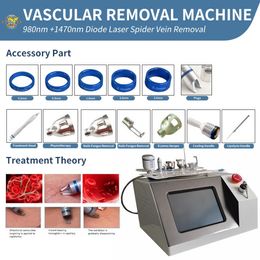 Máquina de adelgazamiento 6 en 1 60W 980Nm Eliminación vascular con láser de diodo con láser físico Evlt 980Nm Láser Spide Vein para cirugía plástica