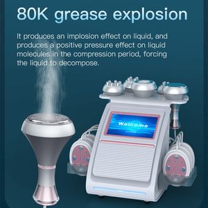 Machine de minceur 6 dans 1 80k Ultrasonic Cavitation Vacuum RF Radio Fréquence Resserrer le visage soulevant l'élimination des graisses LIPO Laser EMS Forme du corps