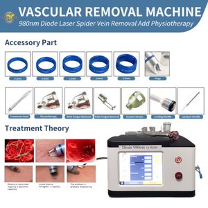 Máquina de adelgazamiento 6 en 1 Eliminación de arañas vasculares Láser de diodo de 980 Nm Eliminación vascular de venas varicosas Longitud de onda de 980 Nm 60 W