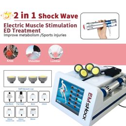 Afslankmachine Extracorporaal Shock Wave-therapieapparaat Akoestische artritis Fysiek spierpijnverlichtingssysteem Combineer Shockwave en Ems520