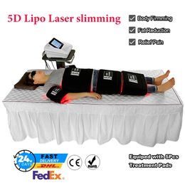 Machine amincissante Lipo Laser pour la forme du corps, élimination de la cellulite, nouvelle thérapie de la douleur pour perte de poids, équipement portable 5D Maxlipo avec 5 tampons de traitement