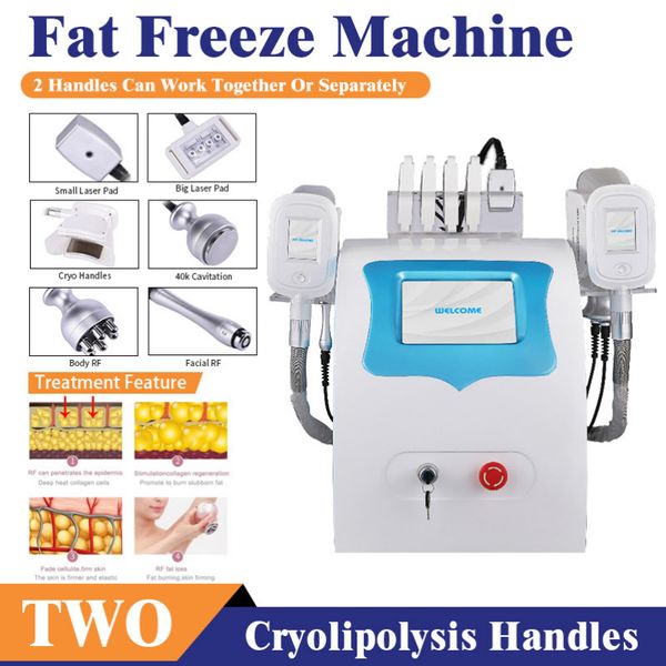 Machine minceur Nouvelles idées de produits 2023 2 Cryo 2 Rf1 Cavitation 4 Coussinets laser Gel de graisse Lipolyse corporelle Cryolipoly Cool Body Sculpting