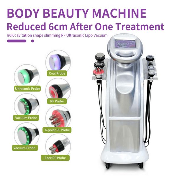 Máquina de adelgazamiento Equipo de spa 80K Cavitación 7 en 1 Dispositivo de pérdida de peso Rf de vacío Rekuvenation de piel LED ultrasónico
