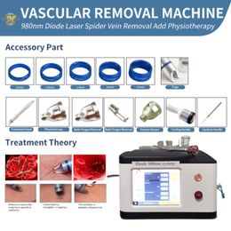 Machine amincissante Enlèvement vasculaire 980nm Veines d'araignée Équipement laser Vaisseaux sanguins Supprimer la physiothérapie Enlèvement de champignons des ongles DHL Fret gratuit