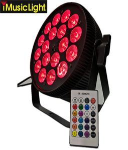 SLIMPAR LED WASH 18X18W RGBWAUV 6IN1 IR RÉMOIRATION DMX512 LED PAR Light Quad Stage Lighting9829843