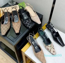 Slingbacks talons hauts Femmes sandale en cuir véritable chaussures formelles sandales de créateurs mode sexy talon haut bout carré bride à la cheville chaussures de fête Taille