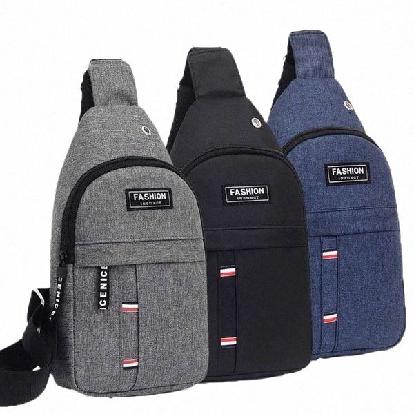 Sac à bandoulière Sac de poitrine Hommes Nouveau Casual Coréen Versi Oxford Tissu Fi Sac de sport Épaule unique Menger Toile Sac à dos 77wB #