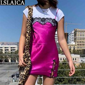 Sling Dress Slim Casual Mouwloze Effen Kleur Jurken voor Dames Mode Koop Afrikaanse Kant in Kleding 210515
