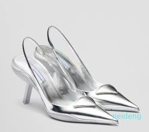 Slingback Puntige neus Naaldhak Geklede schoenen sandaal Gladiatorpumps Koeienhuid strass Dames Feestavondschoenen Luxe designer hoge hakken