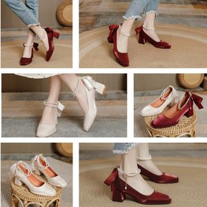 Slingback Pump Buckle SquareToes Hoge sandalen Gaas Naaldhak Slip-on Jurk schoenen dames Luxe Designer Avondfeest schoenen