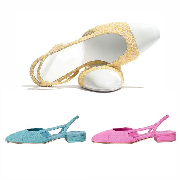 Slingback Sandles pour femmes Designer Casual Protettista Slippers Summer Beach Sandales Designer Femmes Femmes Escarpin Pointed Toe Office Chaussures