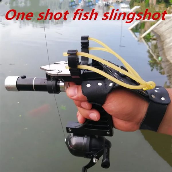 Slingshots Chasse Slingshot Spring High Speed Spengshot Élingue extérieure Laser Sling Haute précision Fish